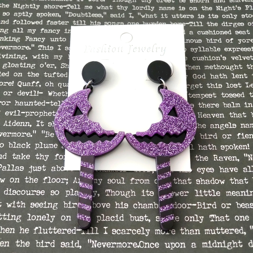 Jack-o-Lantern Sucker Earrings